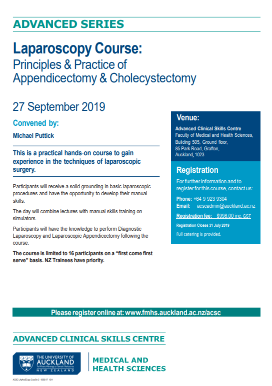 Laparoscopy Course flyer